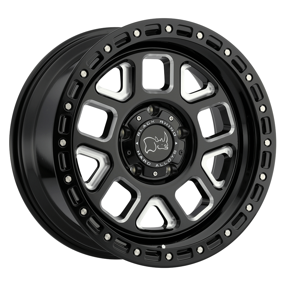 Black Rhino ALPINE Gloss Black W/ Milled Spokes 17x9.5 +12 6x135mm 87.1mm - WheelWiz