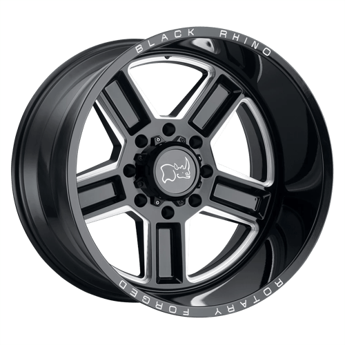 Black Rhino CANON Gloss Black W/ Milled Spokes 24x14 -76 8x180mm 125.1mm - WheelWiz