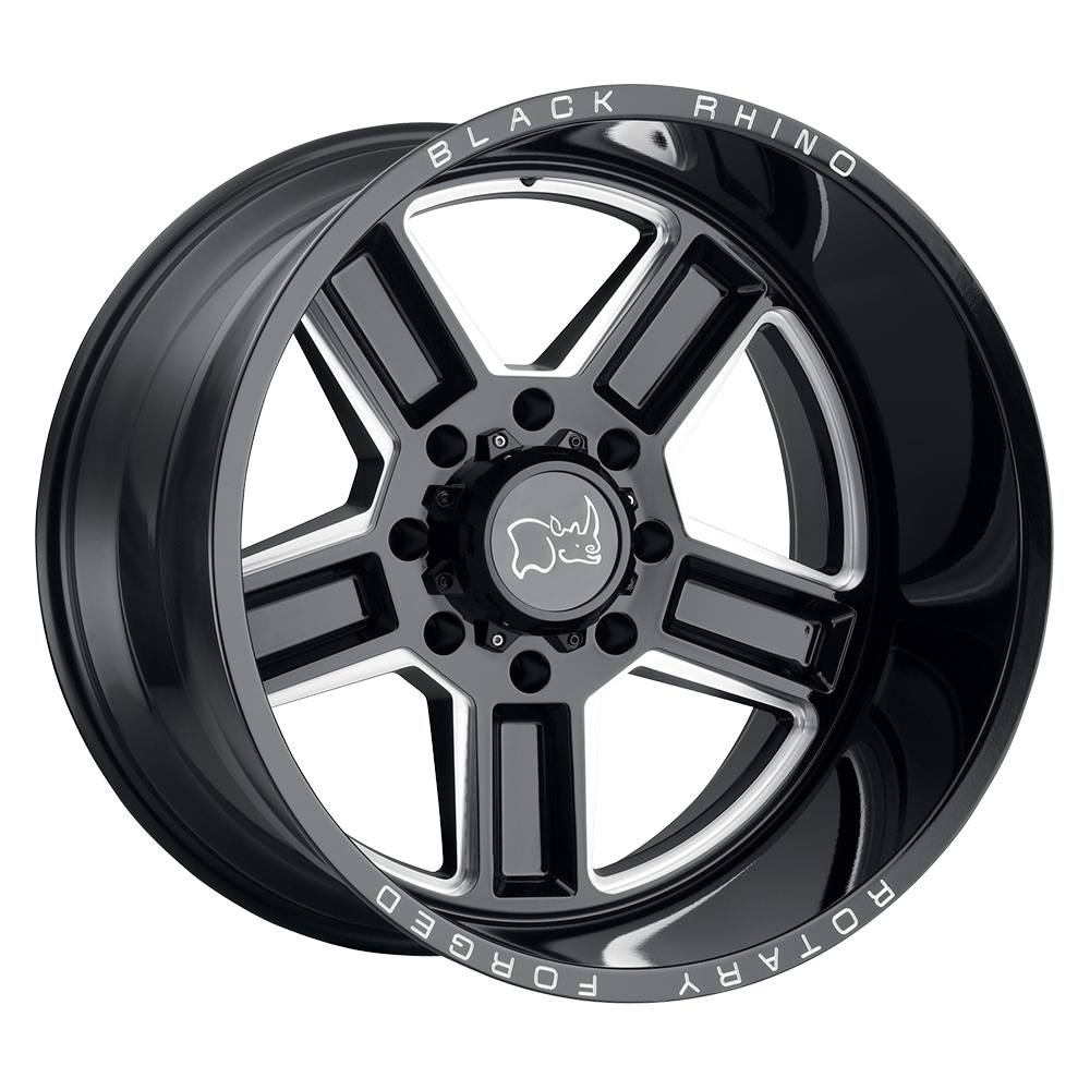 Black Rhino CANON Gloss Black W/ Milled Spokes 22x11.5 -44 5x127mm 71.5mm - WheelWiz