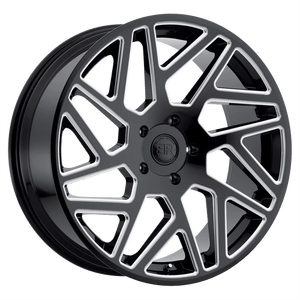 Black Rhino CYCLONE Gloss Black W/ Milled Spokes 20x9 +15 6x114.3mm 76.1mm - WheelWiz