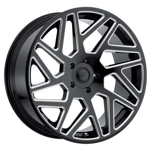 Black Rhino CYCLONE Gloss Black W/ Milled Spokes 24x10 +35 6x135mm 87.1mm - WheelWiz