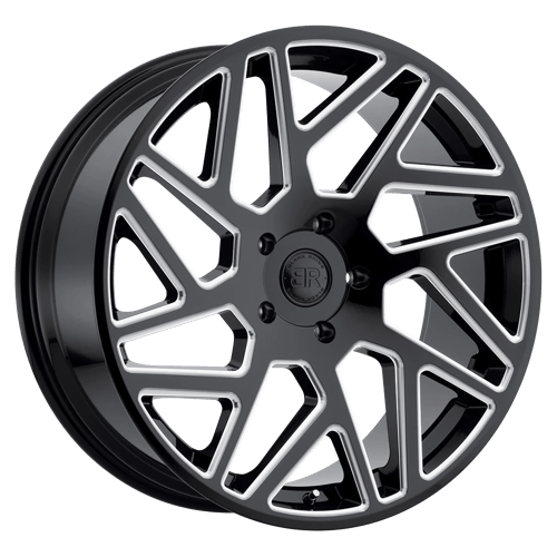 Black Rhino CYCLONE Gloss Black W/ Milled Spokes 22x9.5 +30 6x135mm 87.1mm - WheelWiz