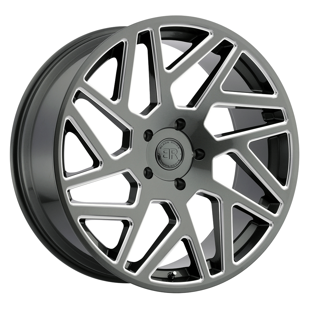Black Rhino CYCLONE Gloss Titanium W/ Milled Spokes 22x9.5 +15 6x139.7mm 112.1mm - WheelWiz