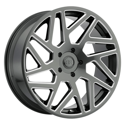 Black Rhino CYCLONE Gloss Titanium W/ Milled Spokes 22x9.5 +20 5x139.7mm 78.1mm - WheelWiz