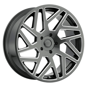 Black Rhino CYCLONE Gloss Titanium W/ Milled Spokes 22x9.5 +30 6x135mm 87.1mm - WheelWiz