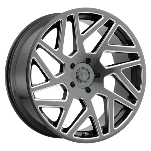 Black Rhino CYCLONE Gloss Titanium W/ Milled Spokes 22x9.5 +30 5x127mm 71.5mm - Wheelwiz