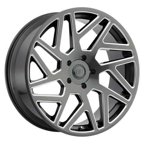 Black Rhino CYCLONE Gloss Titanium W/ Milled Spokes 24x10 +35 6x135mm 87.1mm - WheelWiz