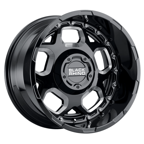 Black Rhino GUSSET Gloss Black W/ Milled Spokes 17x9.5 -18 8x170mm 125.1mm - WheelWiz