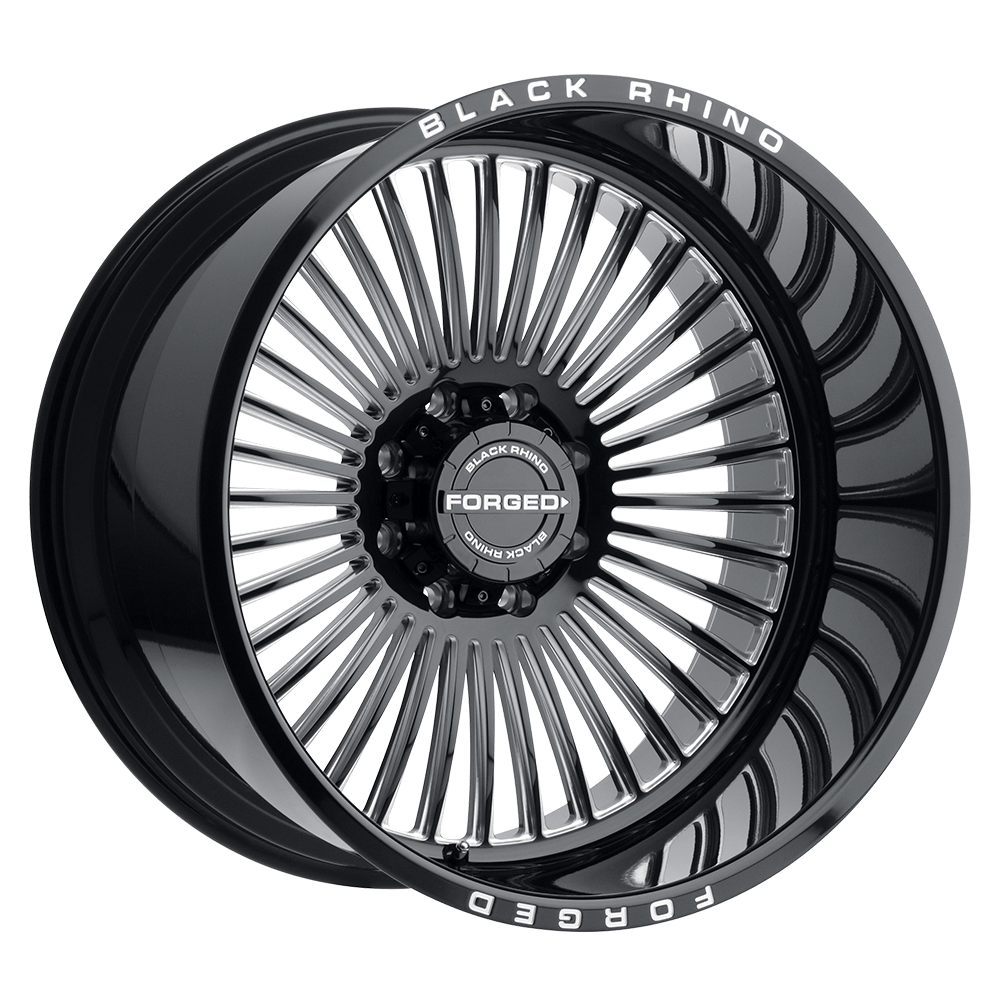 Black Rhino HORUS Gloss Black W/ Milled Spokes 22x14 -76 5x127mm 71.5mm - WheelWiz