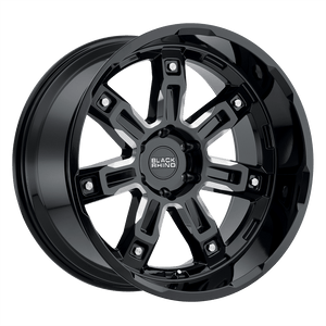 Black Rhino LOCKER Gloss Black W/ Milled Spokes 20x9.5 +12 6x139.7mm 112.1mm - WheelWiz