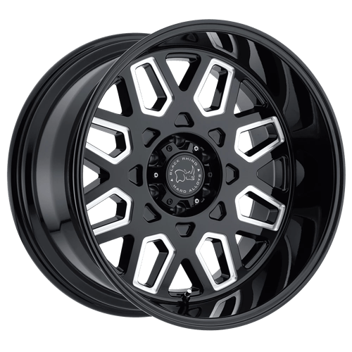 Black Rhino PREDATOR Gloss Black W/ Milled Windows 20x12 -44 6x135mm 87.1mm - Wheelwiz