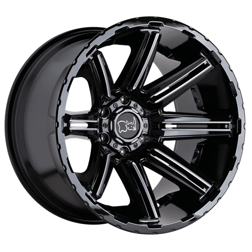 Black Rhino RAMPAGE Gloss Black 20x12 -44 6x139.7mm 112.1mm - Wheelwiz
