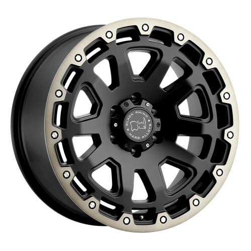 Black Rhino RAZORBACK Matte Black W/ Machined Dark Tint Lip 18x9 -12 8x170mm 125.1mm - WheelWiz