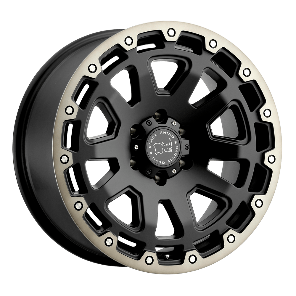Black Rhino RAZORBACK Matte Black W/ Machined Dark Tint Lip 18x9 +12 6x135mm 87.1mm - WheelWiz