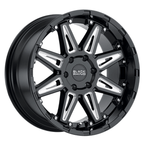 Black Rhino RUSH Gloss Black W/ Milled Spokes 18x9.5 +12 6x139.7mm 112.1mm - WheelWiz