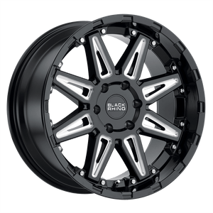 Black Rhino RUSH Gloss Black W/ Milled Spokes 20x9.5 0 5x139.7mm 78.1mm - WheelWiz