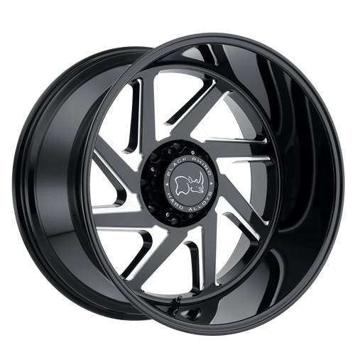 Black Rhino SWERVE Gloss Black W/ Double Milled Spokes 24x14 -76 8x180mm 125.1mm - WheelWiz