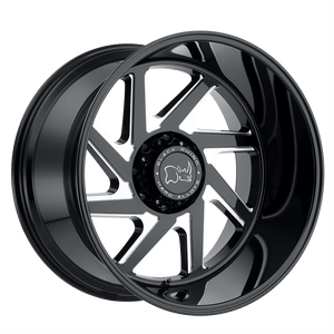 Black Rhino SWERVE Gloss Black W/ Double Milled Spokes 20x12 -44 8x165.1mm 122.4mm - WheelWiz