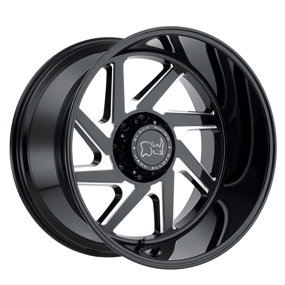 Black Rhino SWERVE Gloss Black W/ Double Milled Spokes 20x12 -44 8x180mm 125.1mm - WheelWiz