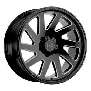 Black Rhino THRUST Gloss Black W/ Milled Spokes 17x9.5 -18 8x180mm 125.1mm - WheelWiz