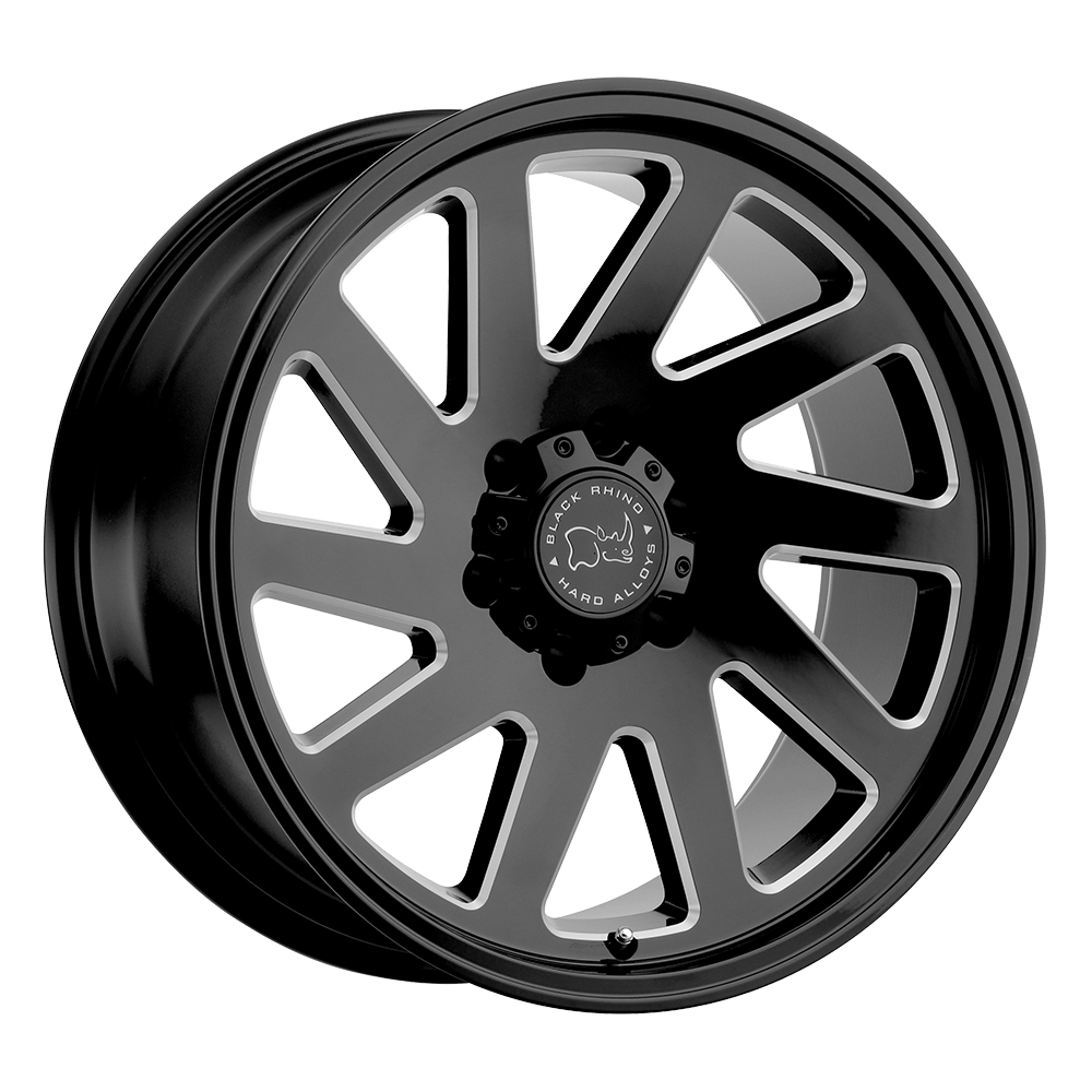 Black Rhino THRUST Gloss Black W/ Milled Spokes 20x9.5 +6 6x139.7mm 112.1mm - WheelWiz