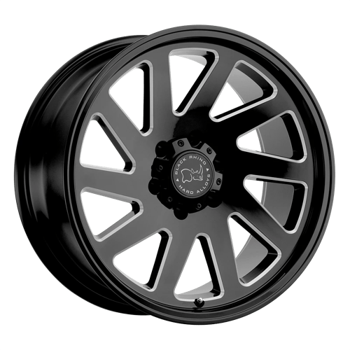 Black Rhino THRUST Gloss Black W/ Milled Spokes 20x12 -44 6x139.7mm 112.1mm - Wheelwiz