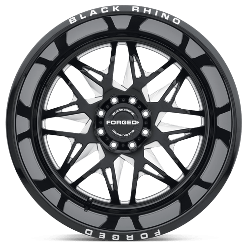 Black Rhino TWISTER Gloss Black W/ Milled Spokes Directional 22x14 -76 5x127mm 71.5mm - WheelWiz