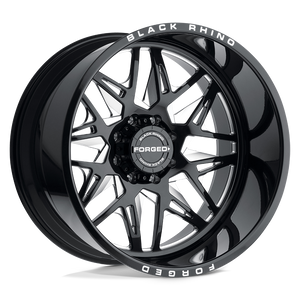 Black Rhino TWISTER Gloss Black W/ Milled Spokes Directional 22x14 -76 6x139.7mm 112.1mm - WheelWiz