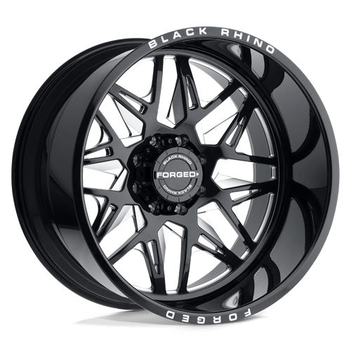 Black Rhino TWISTER Gloss Black W/ Milled Spokes Directional 24x14 -76 8x165.1mm 122.4mm - WheelWiz