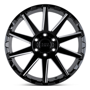 Black Rhino TYPHOON Gloss Black W/ Milled Spokes 20x9.5 +2 5x127mm 71.5mm - WheelWiz