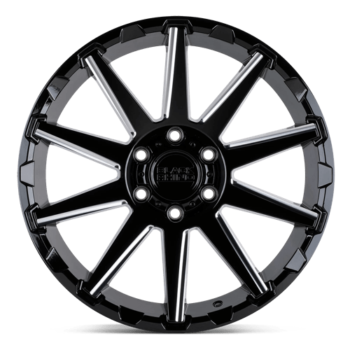 Black Rhino TYPHOON Gloss Black W/ Milled Spokes 18x9.5 -18 5x127mm 71.5mm - Wheelwiz