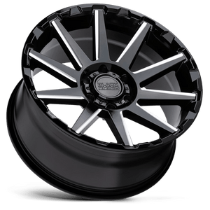 Black Rhino TYPHOON Gloss Black W/ Milled Spokes 20x9.5 +12 5x150mm 110.1mm - WheelWiz