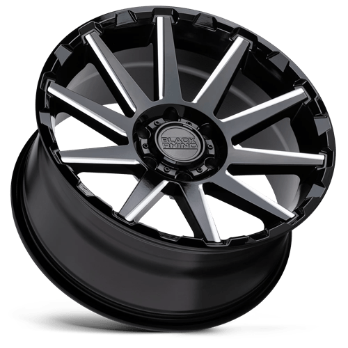 Black Rhino TYPHOON Gloss Black W/ Milled Spokes 18x9.5 +18 6x114.3mm 76.1mm - WheelWiz