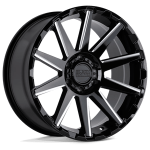 Black Rhino TYPHOON Gloss Black W/ Milled Spokes 20x9.5 +12 6x139.7mm 112.1mm - Wheelwiz