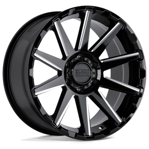 Black Rhino TYPHOON Gloss Black W/ Milled Spokes 17x9.5 -18 5x127mm 71.5mm - Wheelwiz