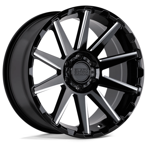 Black Rhino TYPHOON Gloss Black W/ Milled Spokes 20x9.5 +2 5x127mm 71.5mm - Wheelwiz