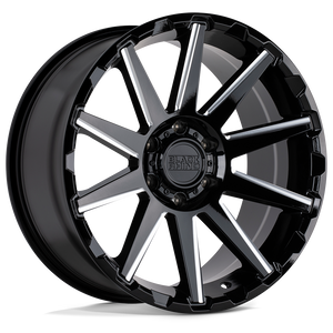 Black Rhino TYPHOON Gloss Black W/ Milled Spokes 20x9.5 -18 5x127mm 71.5mm - WheelWiz