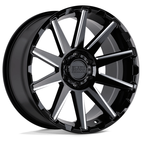 Black Rhino TYPHOON Gloss Black W/ Milled Spokes 17x9.5 +12 6x114.3mm 76.1mm - WheelWiz