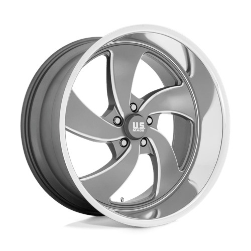 US MAG U133 DESPERADO Anthracite Milled Diam-cut Lip 22x8.5 +1 5x127mm 78.1mm - Wheelwiz
