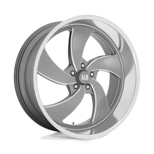 US MAG U133 DESPERADO Anthracite Milled Diam-cut Lip 24x10 +5 5x120.65mm 72.6mm - Wheelwiz