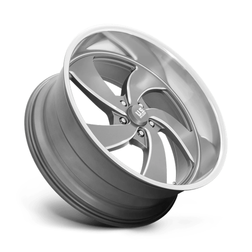 US MAG U133 DESPERADO Anthracite Milled Diam-cut Lip 24x10 +5 5x120.65mm 72.6mm - Wheelwiz