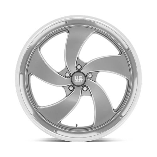 US MAG U133 DESPERADO Anthracite Milled Diam-cut Lip 24x10 +5 5x120.65mm 72.6mm - Wheelwiz
