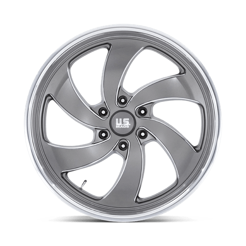 US MAG U133 DESPERADO Anthracite Milled Diam-cut Lip 22x9 +25 6x135mm 87.1mm