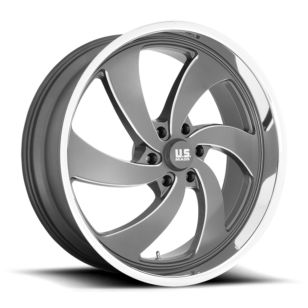 US MAG U133 DESPERADO Anthracite Milled Diamond Cut Milled 24x10 +25 6x139.7mm 78.1mm - WheelWiz
