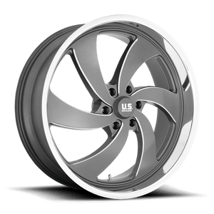 US MAG U133 DESPERADO Anthracite Milled Diamond Cut Milled 24x10 +25 6x139.7mm 78.1mm - WheelWiz