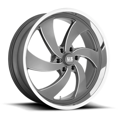 US MAG U133 DESPERADO Anthracite Milled Diam-cut Lip 24x9 +25 6x139.7mm 78.1mm - Wheelwiz