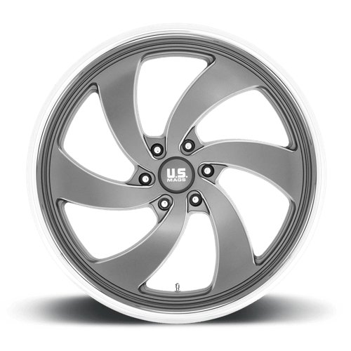 US MAG U133 DESPERADO Anthracite Milled Diam-cut Lip 24x10 +25 6x135mm 87.1mm - Wheelwiz