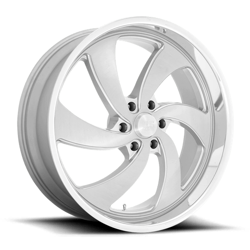 US MAG U134 DESPERADO Silver Brushed Face Milled Diamond Cut Milled 24x10 +25 6x139.7mm 78.1mm - WheelWiz