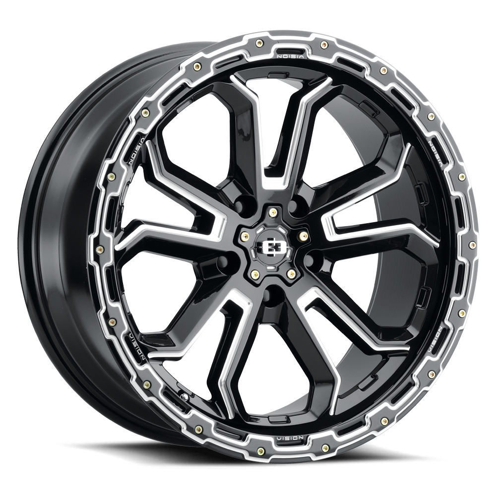 Vision Wheel 405 Gloss Black Milled Spoke 17x8 +30 5x110mm 73.1mm - Wheelwiz