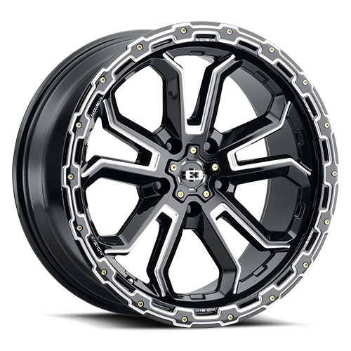 Vision Wheel 405 Gloss Black Milled Spoke 17x8 +30 5x110mm 73.1mm - Wheelwiz